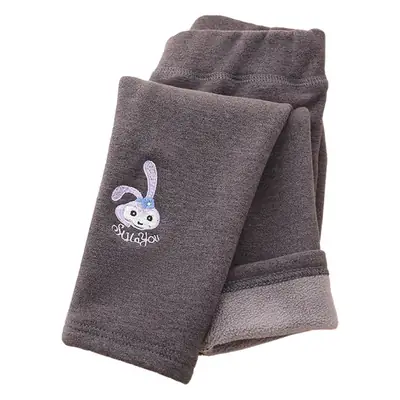 Children's Fleece Leggings with Embroidered Bunny Design