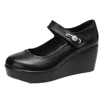 Women Red Platform Mules Wedge Heels 2022