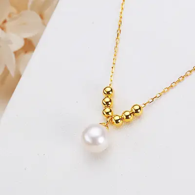 S925 Silver Pearl Necklace with Clavicle Chain