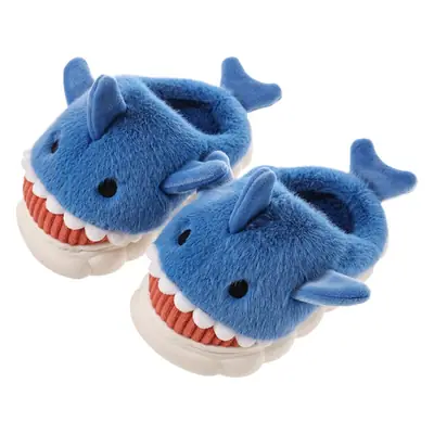 Children's cotton slippers winter boys and girls cartoon cute shark personality home warm thick plush slippers wholesale