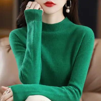Women's Knit Sweater Half-High Collar 2025 Spring
