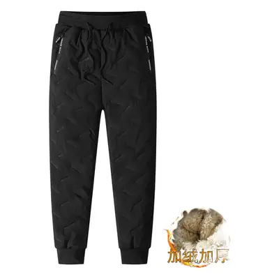 Men's Fleece-Lined Cashmere Cotton Pants Black