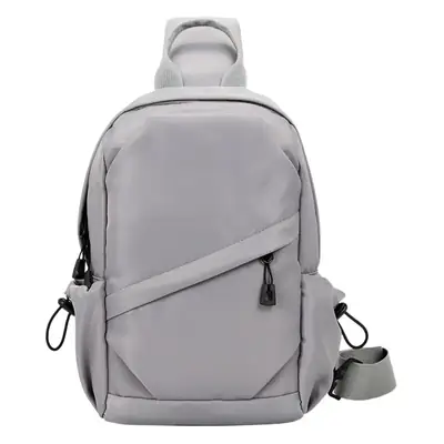 Men's Grey Casual Crossbody Bag Small Trendy Messenger Bag