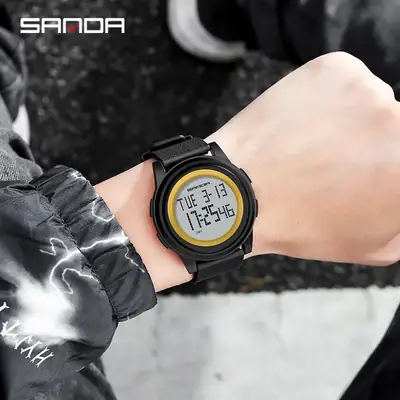 Sanda Ultra-Thin Digital Watch with Night Vision & Waterproof