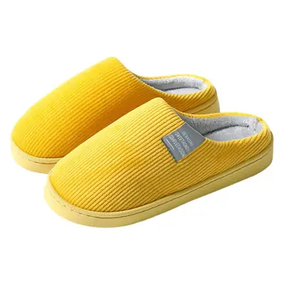 Women Cotton Slippers Yellow Warm Indoor Home