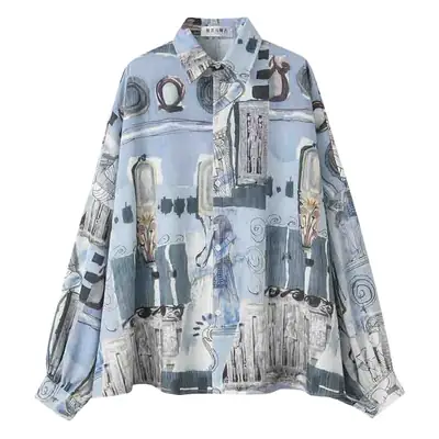 2022 Japanese Long Sleeve Floral Shirt Men's Retro Hong Kong Style