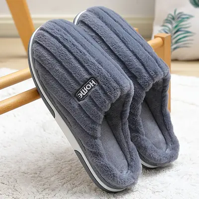 Winter Plush Wool Slippers for Men Women Winter Indoor