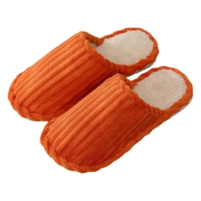 Warm striped cotton slippers home indoor men and women couples thickened non-slip wool plush cotton slippers factory stall wholesale