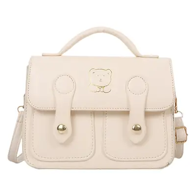 Women's Brown PU Leather Crossbody Bag with Pendant