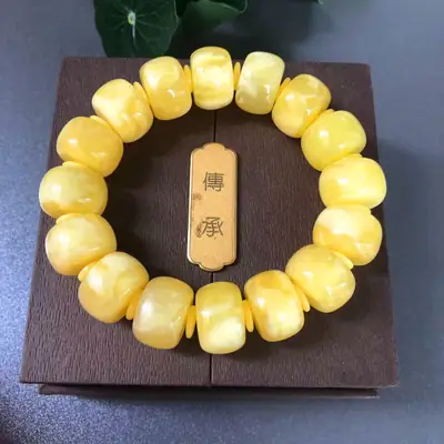Russian White Nectar Beads Single Circle Live Second Generation Floating Water Fluorescent Amber Beeswax Bracelet