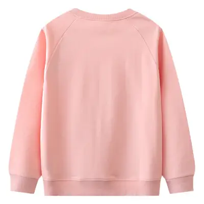 Girls Cotton Sweatshirt Pink Round Neck