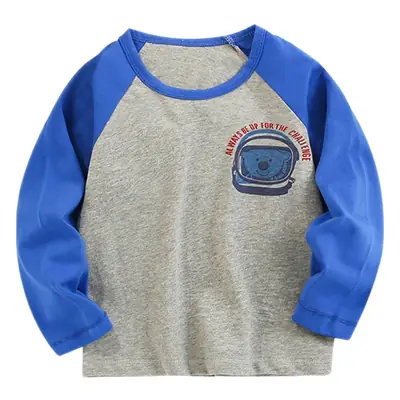 Gray Cotton Long Sleeve T-Shirt for Boys