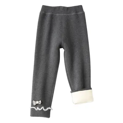 Pink Fleece Lined Warm Leggings for Girls Winter
