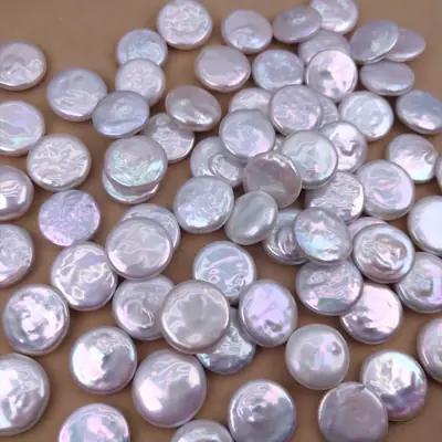 17mm Natural Freshwater Baroque Pearl Buttons for Jewelry