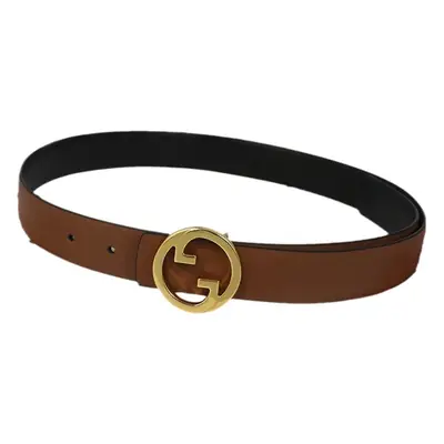 Men Leather Belt with Gold Guitard Buckle Black