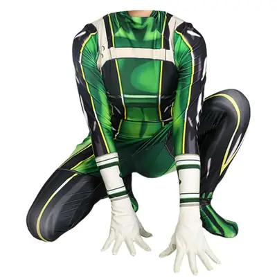 Anime My Hero Academy Green One-Piece Costume for Girls