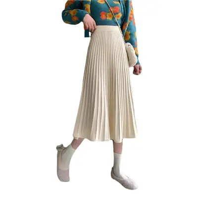2023 Knitted Pleated Skirt Set Women's Autumn Winter