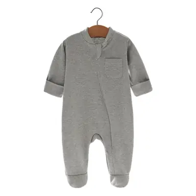 Newborn Baby Foot Zipper Suit Light Blue