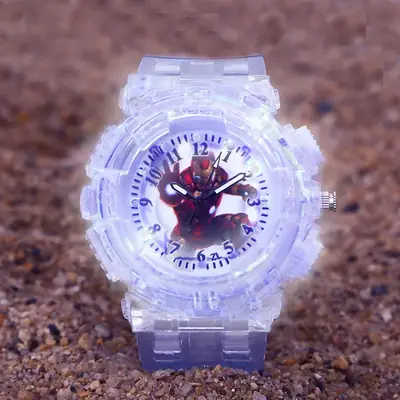 Iron Man Kids Watch Green Crystal Quartz Gift