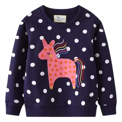 Girls Unicorn Pullover Coat Navy Blue 2025