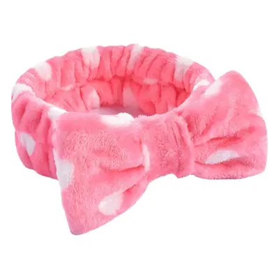 Pink Faux Fur Bow Hair Band for Women