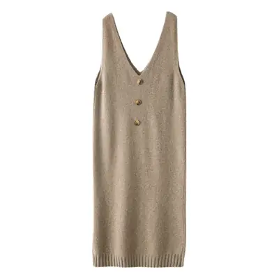 Women Knitted Sleeveless V-Neck Pullover Vest Set