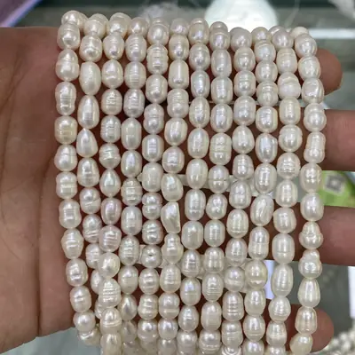 5-6mm White Pearl Beads for Jewelry DIY