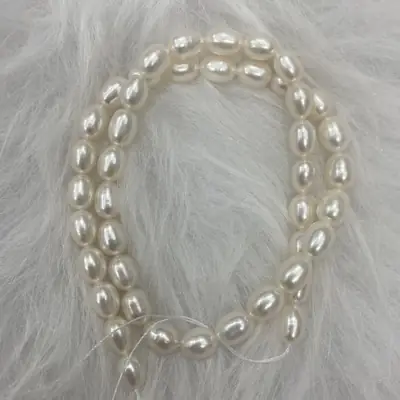 7-8mm Bright Rice Pearl Beads for DIY Necklaces