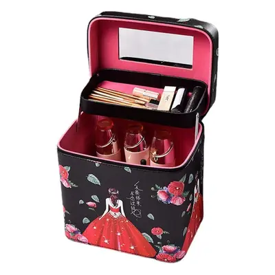 Large Capacity Cosmetic Storage Box with Travel Suitcase