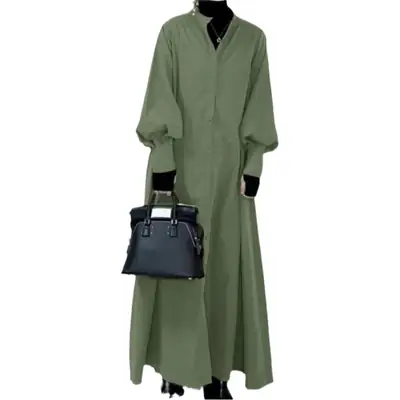 Green Long Sleeve Shirt Dress 2022 New Style