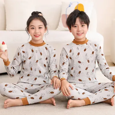 Autumn Kids Striped Sweater Pajamas Set