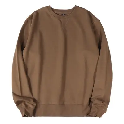 Brown Long Sleeve Crewneck Sweatshirt for Men Women