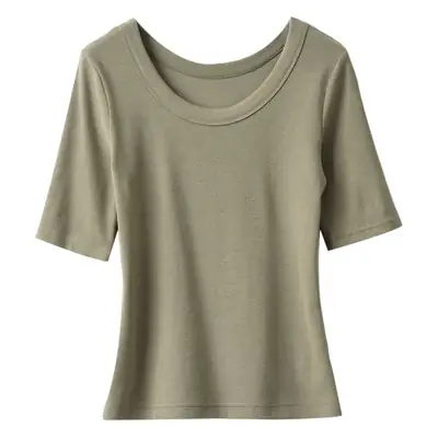 Women's Ribbed Slim Fit T-Shirt 300g Ecocos