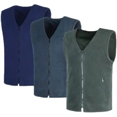 Navy Blue Fleece Vest Military Fan Style Winter Men