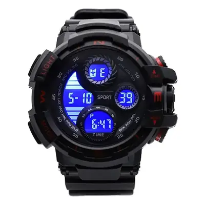 Men's RGB Digital Sport Watch Black with LED Display