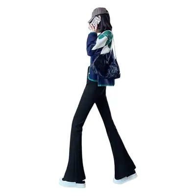 Women Micro-Flared High Waist Pants Black Spring Autumn 2025