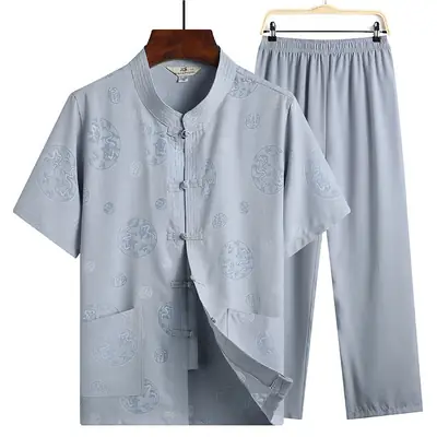 Men's Chinese Style Cotton Linen Suit Summer Wear