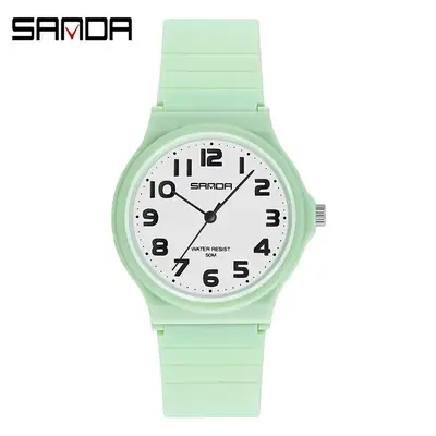 Sanda Black Rose Gold Dial Quartz Watch for Men Women