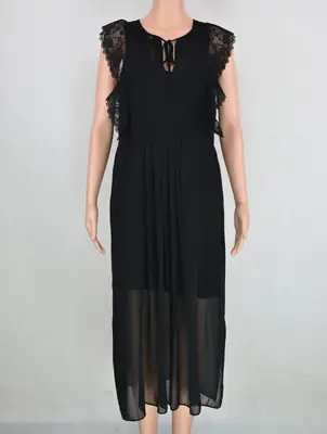 Black Lace Long Gown Dress for Women
