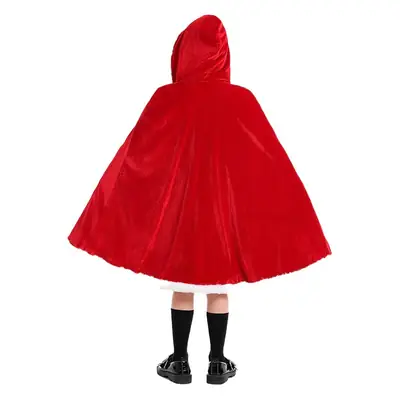 Red Hooded Christmas Cape for Girls Party Wear