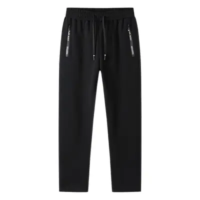 Men's Black Cotton Sports Pants Large Elasticated Loose Fit