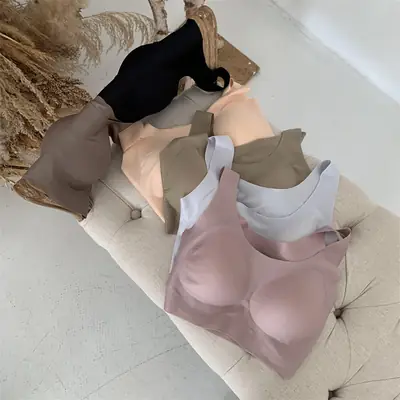 Cloud Latex Bra One-piece Rimless Bra Gather Comfortable Vest Pregnant Women's Sports Traceless Underwear