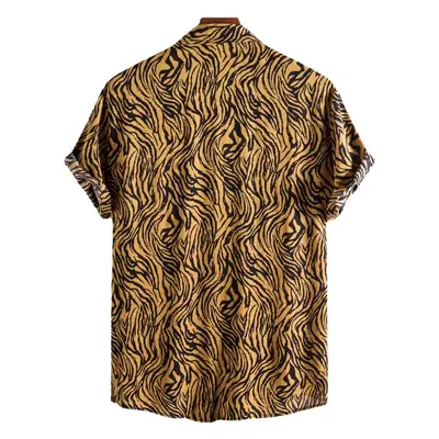 2025 Zebra Print Short Sleeve Shirt for Men