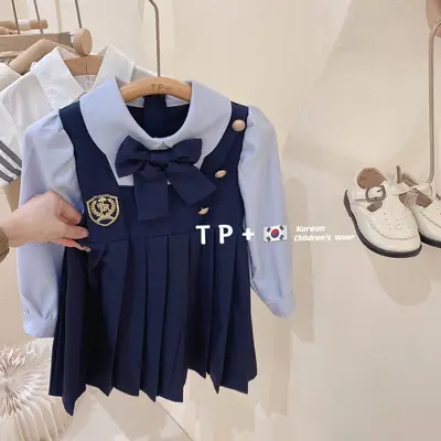 Girls' Fake Two-Piece Dress Autumn Outfit 2025
