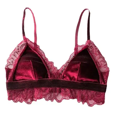 Velvet Lining French Lace Bra for Small Busts