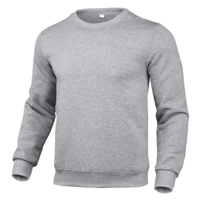Men White Long Sleeve Crewneck Sweatshirt