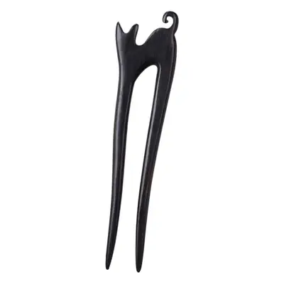 U-Shaped Hairpin Ebony Retro Cat Crescent