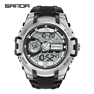 Men's Green Digital Watch Waterproof Multi-Functional Student Watch
