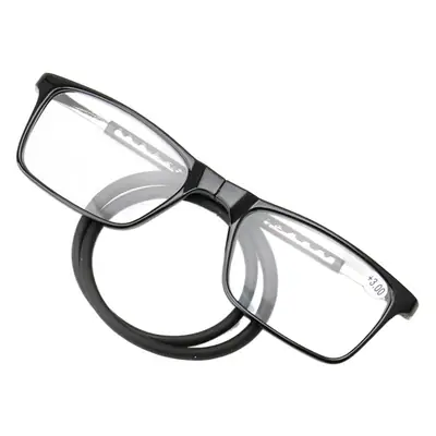 Cross-border new fashion hanging neck reading glasses magnet square convenient reading old man Mirror HD PC factory direct sales