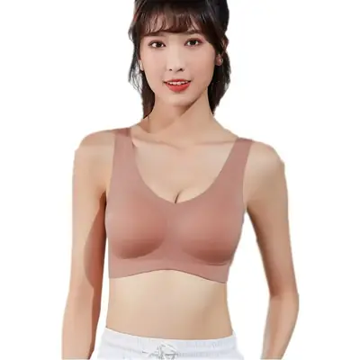 Women's Calmilean 3D Jelly Latex Push-Up Bra No Steel Ring Small Chest